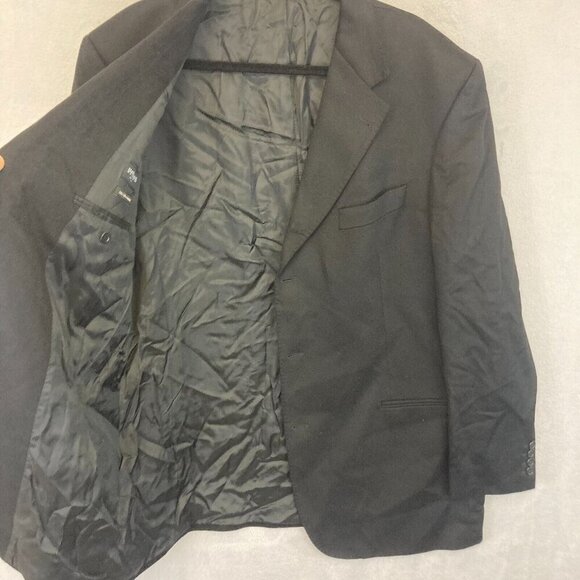 Hathaway Platinum 100% Cashmere Sports Coat Blazer Jacket Mens 46L Italy Black - Picture 11 of 14